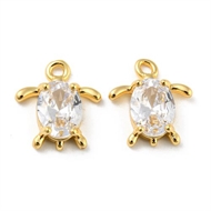 2 skildpadder med glas og 18K forgyldning